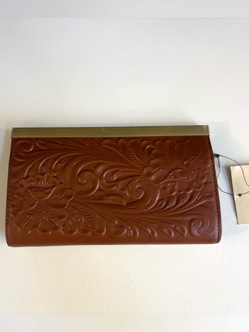 New Patricia Nash Cauchy Leather Frame Wallet Tooled Florence - Picture 4 of 9